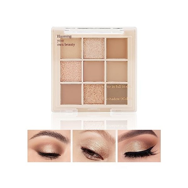 Boobeen Palette dombres à paupières nude - Maquillage mat et scintillant, poudre dombre à paupières crémeuse hautement pigm