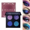 DE’LANCI Glitter Fard à Paupières Palette,Duochrome Caméléon Fard à Paupières Glitter Or,Rose,Vert,Bleu Fard à Paupières Crèm