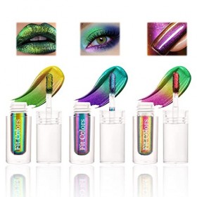 Fard a Paupiere Paillette, Décoloration Fard à Paupières Liquide, Métal Ombre a Paupiere Liquide, Paillettes Imperméables et 