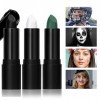 JasCherry Lot de 3 bâtons noirs pour les yeux , couleurs de peinture pour football baseball crosse, noir blanc vert Eyeblack 