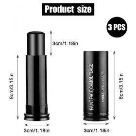 3pcs Eye&nbsp;Black&nbsp;Stick, Eye&nbsp;Black&nbsp;Football Oeil Noir Softball Bâton de Maquillage Noir pour le Maquillage Stade Athlètes Hallow