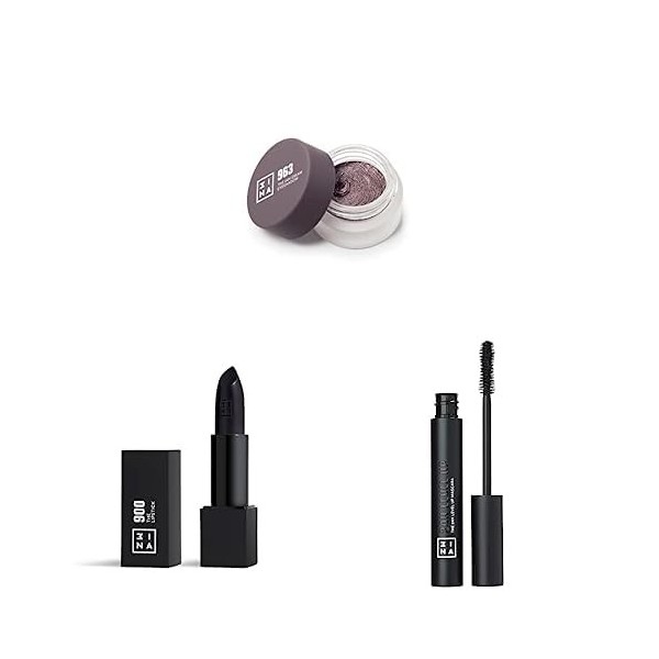 3INA MAKEUP - The 24H Cream Eyeshadow 963 + The Lipstick 900 + The 24h Level Up Mascara 900 -Fard à paupière crème 24H - Roug