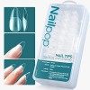 Nailpop 600 Pièces/Boîte Capsule Americaine Ongle, Faux Ongles Court Cercueil, Ballerines Ongle Pose Américaine, Acrylique Fr