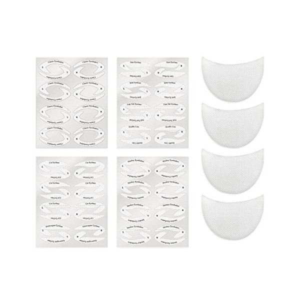 ARHZ Paquet de 8 pochoirs pour Les Yeux, pochoirs réutilisables, pochoirs pour Fard à paupières, 10 Outils de Maquillage pour