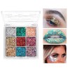 9 Couleurs Glitter Palette de Ombre a Paupiere, Shimmer Matte Ultra Pigmenté Ombre A Paupière Pallette, Fards à Paupière Wate