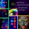 CEASELESLY Maquillage arc en ciel,Palette Fards à Paupières Glow in Dark-Neon Luminous Glitter 24 Couleurs,Pigmented UV Glow 