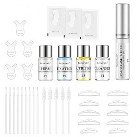 Kit Rehaussement de Cils, Kit Professionnel Semi-Permanent de Cils à Friser, Longue Durée, Degré de Recourbement des Cils Opt