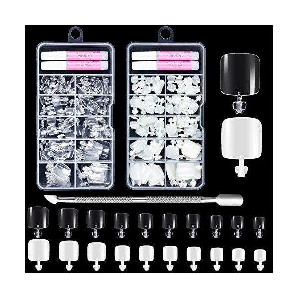 100 Pièces Faux Ongles Pied avec Colle, Capsules Ongles Pied Tips Ongles Court Fake Nails Pied Pour Le Nail Art