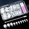 100 Pièces Faux Ongles Pied avec Colle, Capsules Ongles Pied Tips Ongles Court Fake Nails Pied Pour Le Nail Art