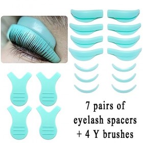 Lucktao 14 PCS Pads Rehaussement de Cils en Silicone,et 4 Pinceau à Cils en Forme de Y,Pads en Silicone pour Rehaussement Cil