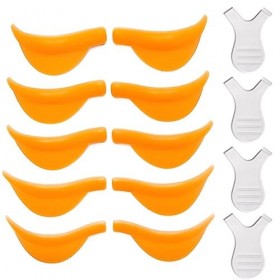 Lucktao 10 PCS Pads Rehaussement de Cils en Silicone, Pads en Silicone pour Rehaussement Cils,et 4 Pinceau à Cils en Forme de
