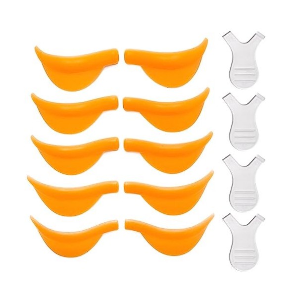 Lucktao 10 PCS Pads Rehaussement de Cils en Silicone, Pads en Silicone pour Rehaussement Cils,et 4 Pinceau à Cils en Forme de