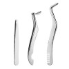 3 Pièces Applicateurs de Cils, Acier Inoxydable Pince à Cils Pince à Cils Extension Pince Faux Cils pour Extension de Cils po