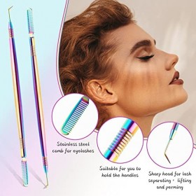 2 Pièces Outil de Levage de Cils Séparateur de Cils Outil de Teinture Permanente 2 en 1 Kit de Levage de Cils avec Peigne de 