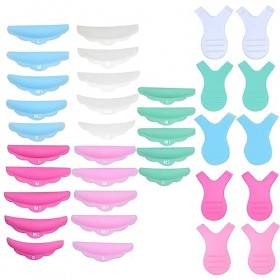 Tadipri 30 Pièces Set D’Outil De Cils En Silicone En 5 Tailles Et 5 Paires De Pinceau À Cils En Forme De Y En Silicone Réutil