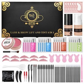Lomansa Kit Rehaussement de Cils et Sourcils, Teinture pour Cils et Sourcils, 4 in 1 Lash Lift and Tint Kit, Lift Rapide et T