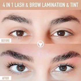 Lomansa Kit Rehaussement de Cils et Sourcils, Teinture pour Cils et Sourcils, 4 in 1 Lash Lift and Tint Kit, Lift Rapide et T