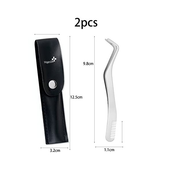 Esteopt Lot de 2 pinces à cils - En acier inoxydable - Pour extensions de cils - Pour extensions de cils - Professionnels