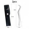Esteopt Lot de 2 pinces à cils - En acier inoxydable - Pour extensions de cils - Pour extensions de cils - Professionnels