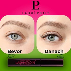 LASHHERO!N® Sérum pour cils de haute qualité 5 ml de Lauri Petit | Cils 95% plus longs, 70% cils plus denses après 4 semaines