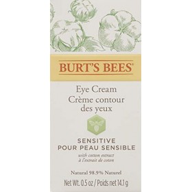 Burts Bees 98.9% Natural Hydrating Daily Eye Cream Tube, Sensitive Formula, 10 g