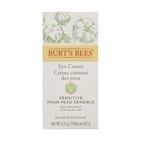 Burts Bees 98.9% Natural Hydrating Daily Eye Cream Tube, Sensitive Formula, 10 g