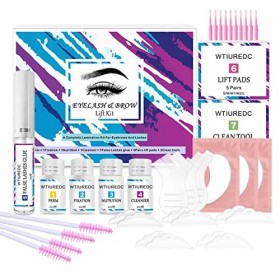 Kit Rehaussement de Cils et Sourcils 2 en 1, Lash Lift Kit Brow Lift Kit Sourcil pour Maison Salon, Eyelash&Brow Lamination K