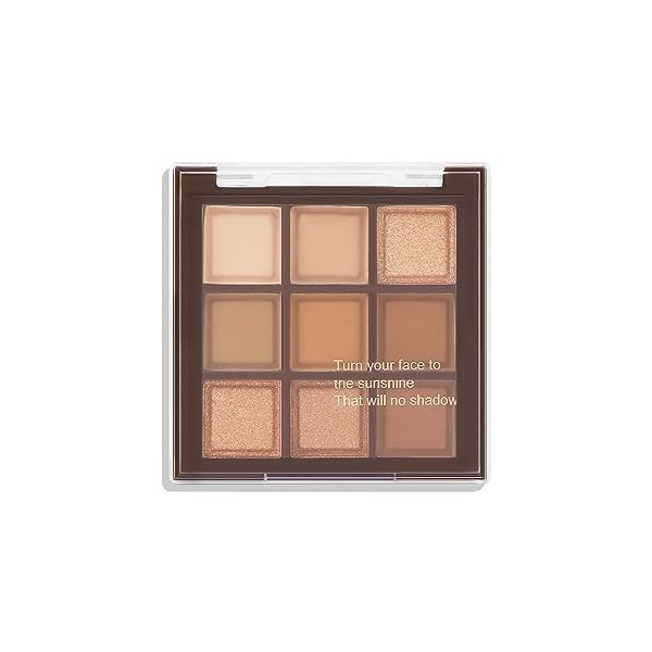 Boobeen Neutral Eyeshadow Palette Matte and Shimmer, 9 Couleurs Blendable Eyeshadow, Smooth Velvety Texture, Highlighting & D