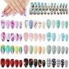 288PCS Faux Ongles en Pointe Colorés Nail Art Couverture Complète à Ongles Accessoires Bricolage Ongles Cadeau Femme Fille No