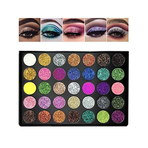 Rechoo 10pcs Fard à Paupières Liquide, Eyeshadow Shimmer Glitter, Ombre à Paupières Multicolore pour le maquillage des yeux, 