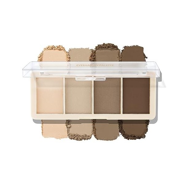 Boobeen Palette dombres à paupières 4 couleurs, ombres à paupières hautement pigmentées pour un maquillage des yeux naturel 