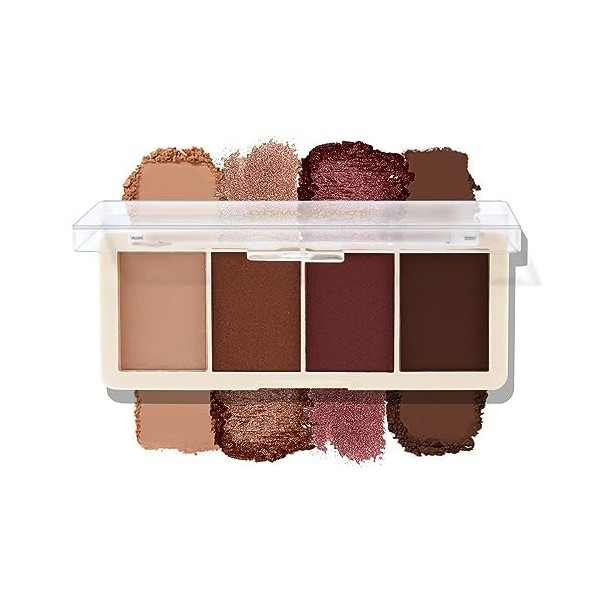 Boobeen Palette dombres à paupières 4 couleurs, ombres à paupières hautement pigmentées pour un maquillage des yeux naturel 