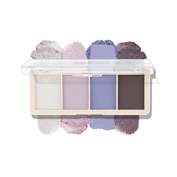 Boobeen Palette dombres à paupières 4 couleurs, ombres à paupières hautement pigmentées pour un maquillage des yeux naturel 