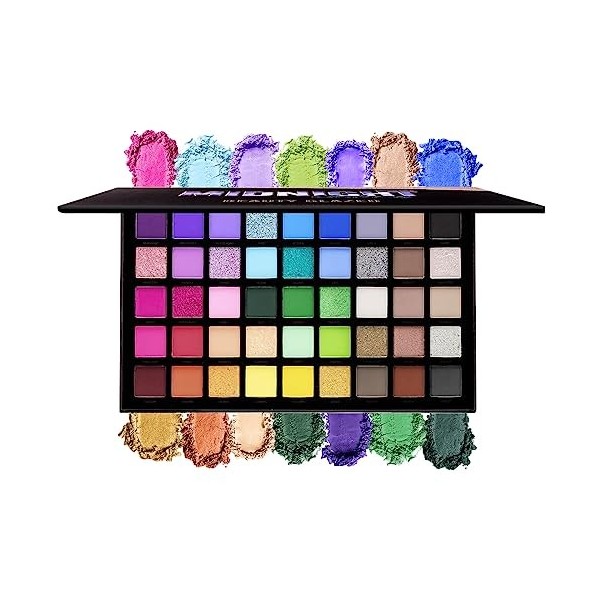Midnight Galaxy 45 Colors Matte & Glitter Eyeshadow Palette, Colorful and Bright Color Eyes Shadow Pallet, Smooth Blendable P