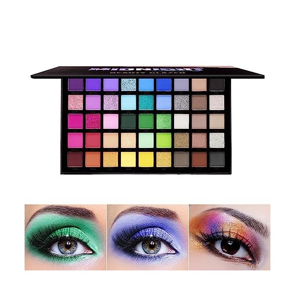 Midnight Galaxy 45 Colors Matte & Glitter Eyeshadow Palette, Colorful and Bright Color Eyes Shadow Pallet, Smooth Blendable P