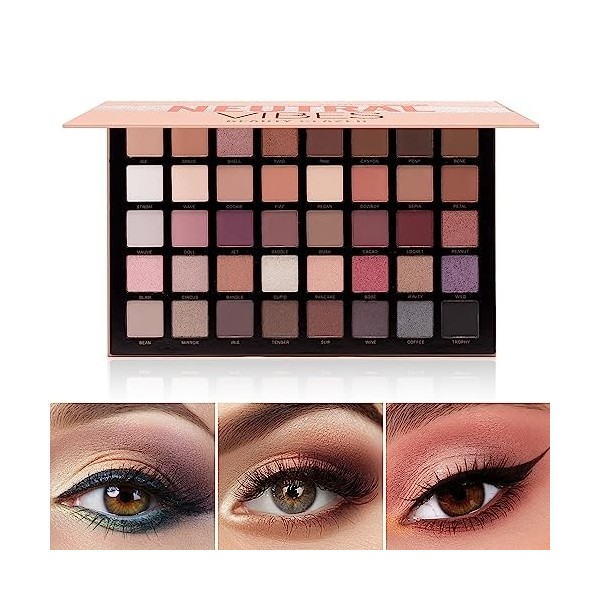 40 Couleurs Shimmer Smoky Eyeshadow Palette Matte Glitter Ultra Pigmented Makeup Eye Shades Powder Blendable Contouring Eye S