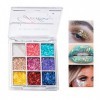 Palette Dombres à Paupières, Fard à Paupières Pailleté Poudre, Palette De Fards À Paupières Glitter, Palette de Maquillage P