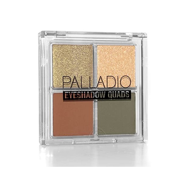 Palladio Eyeshadow Quads, Velvety Pigmented Blendable Matte, Metallic & Shimmer Finishes, Formule crémeuse, Four Way Quad Eye