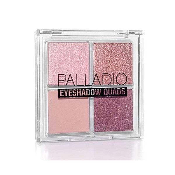 Palladio Eyeshadow Quads, Velvety Pigmented Blendable Matte, Metallic & Shimmer Finishes, Formule crémeuse, Four Way Quad Eye