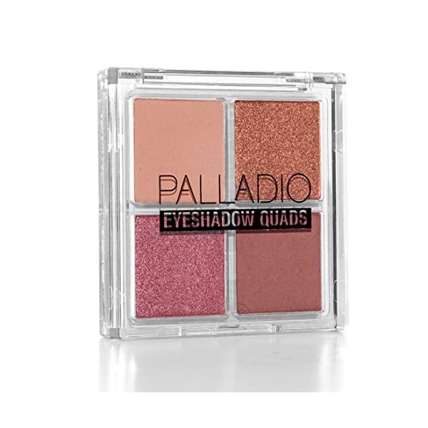 Palladio Eyeshadow Quads, Velvety Pigmented Blendable Matte, Metallic & Shimmer Finishes, Formule crémeuse, Four Way Quad Eye