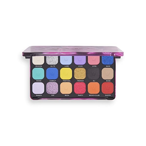 Makeup Revolution, Palette dombres à paupières Forever Flawless, Good Vibes Hype, 18 nuances, 19,8 g