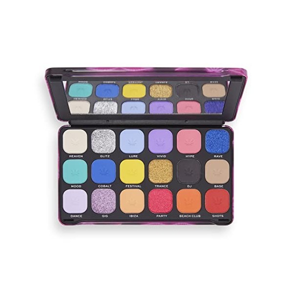 Makeup Revolution, Palette dombres à paupières Forever Flawless, Good Vibes Hype, 18 nuances, 19,8 g