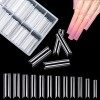 120 Pièces Extra Long Faux Ongles en Acrylique Transparent Demi-Couverture pour Salon dOngle DIY Art dOngle, 12 Tailles