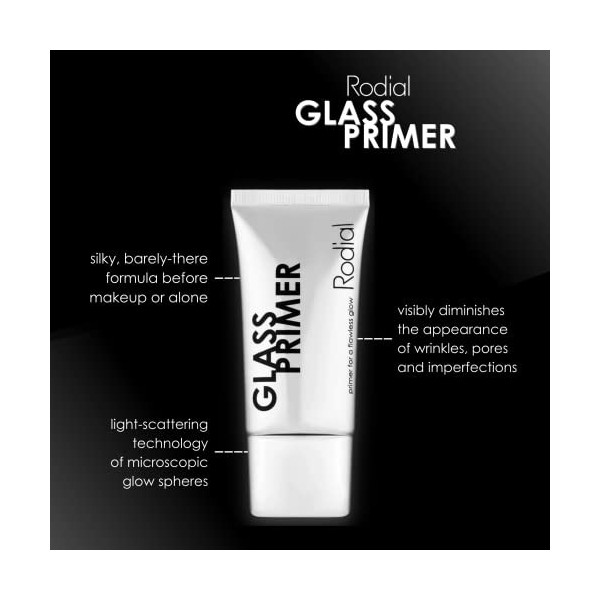 Rodial Glass Primer 30 ml - Base de Maquillage Ultra-Hydratante pour un Effet Peau de Verre - Atténue Pores, Rides et Ridules