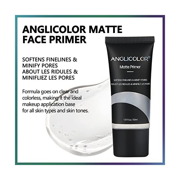 Anglicolor Base maquillage,Matte Primer maquillage,Primer hydratant de longue durée, sans huile,qui lisse et rétrécit les por