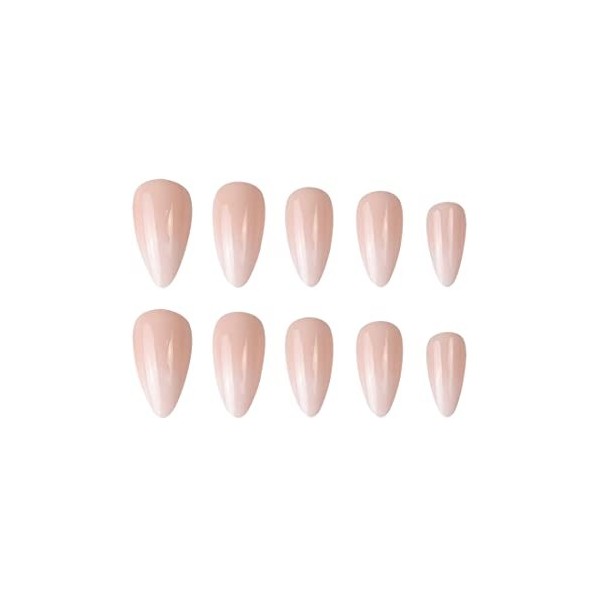 Bramian Lot de 28 faux ongles à coller pour femme et fille Motif flèche Nude dégradé