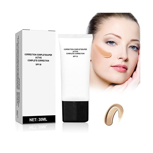 Base De Maquillage Fond de Teint Crème Lisse et Durable, Crème Primer Pores Makeup Primer Pore Filler, Fond de Teint Couvrant