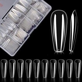 500PCS Faux Ongles Ballerina Cercueil Long Artificiel Ongles en acrylique pour décalque dart dongle Bouts de couverture com