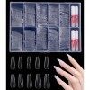 jutyum Faux Ongles, 500 Pièces Capsules Ongles, Faux Ongles avec Colle, Faux Ongles Français Acrylique Artificiel, 10 Tailles