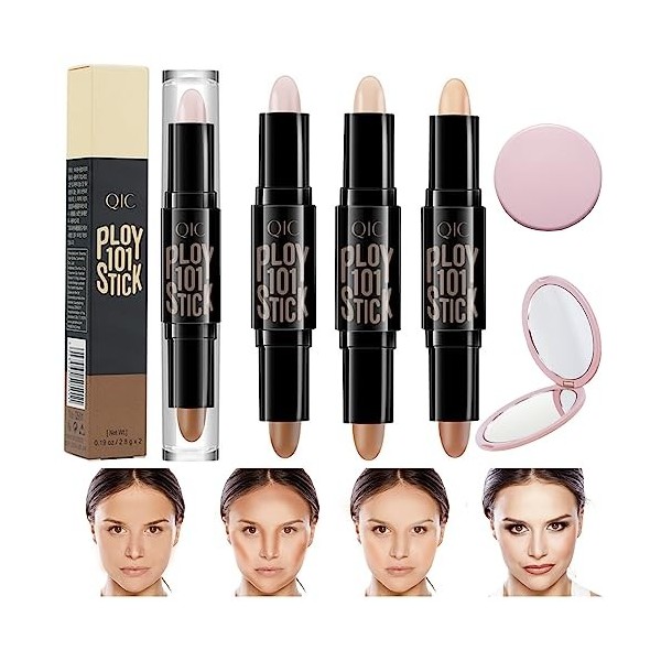 Contouring Stick 3 pcs Contouring Maquillage Stick Contouring Visage Contour Stick Makeup Contouring Baton Contouring Illumin